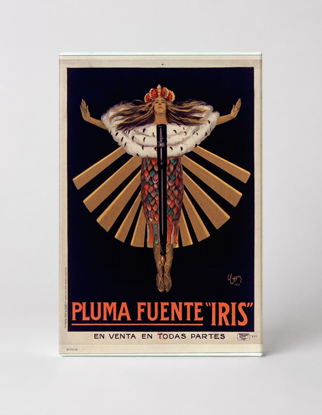 Pluma Fuente Iris Vintage Pen Advertisement Poster Canvas Wall Art
