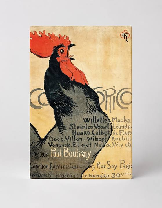 Cocorico 1899 - Belle Époque Rooster Vintage Poster Canvas Wall Art