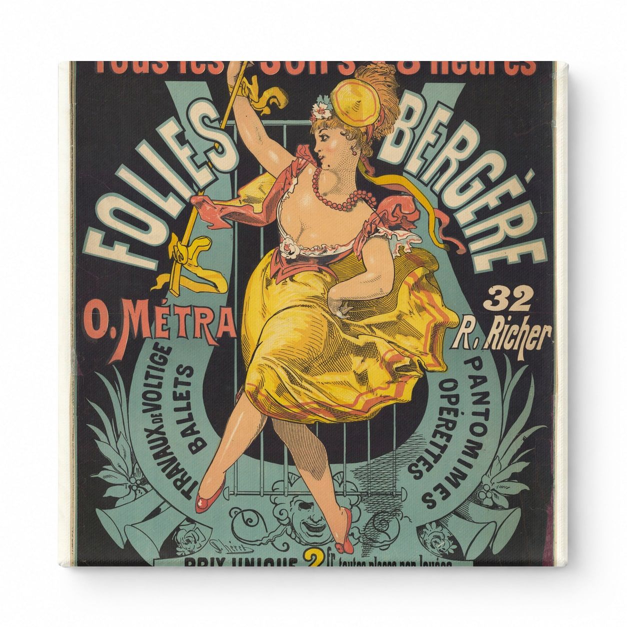 Folies Bergère 1890s Belle Époque Cabaret Vintage Poster Wall Art