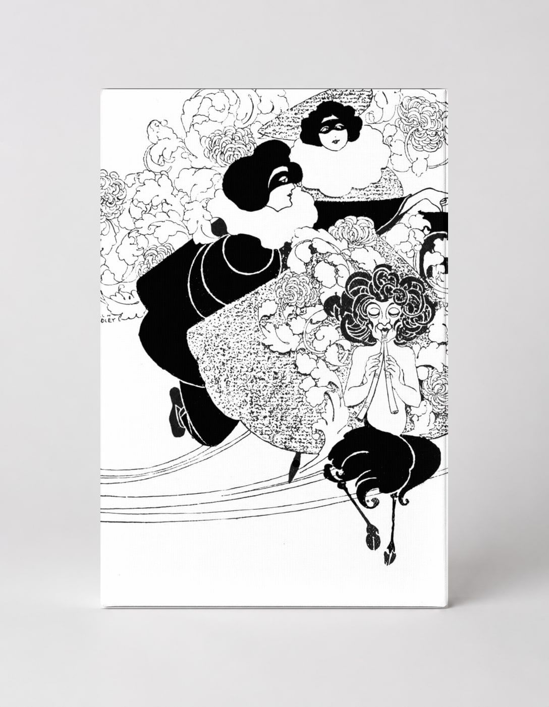 Masked Masquerade Ball 1890s - Art Nouveau Vintage Poster Wall Art