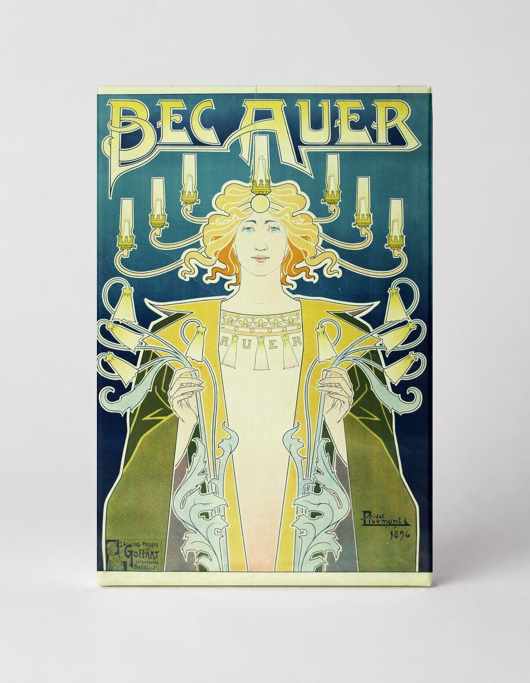 Bec Auer 1896 - Art Nouveau Vintage Gas Light Poster Wall Art