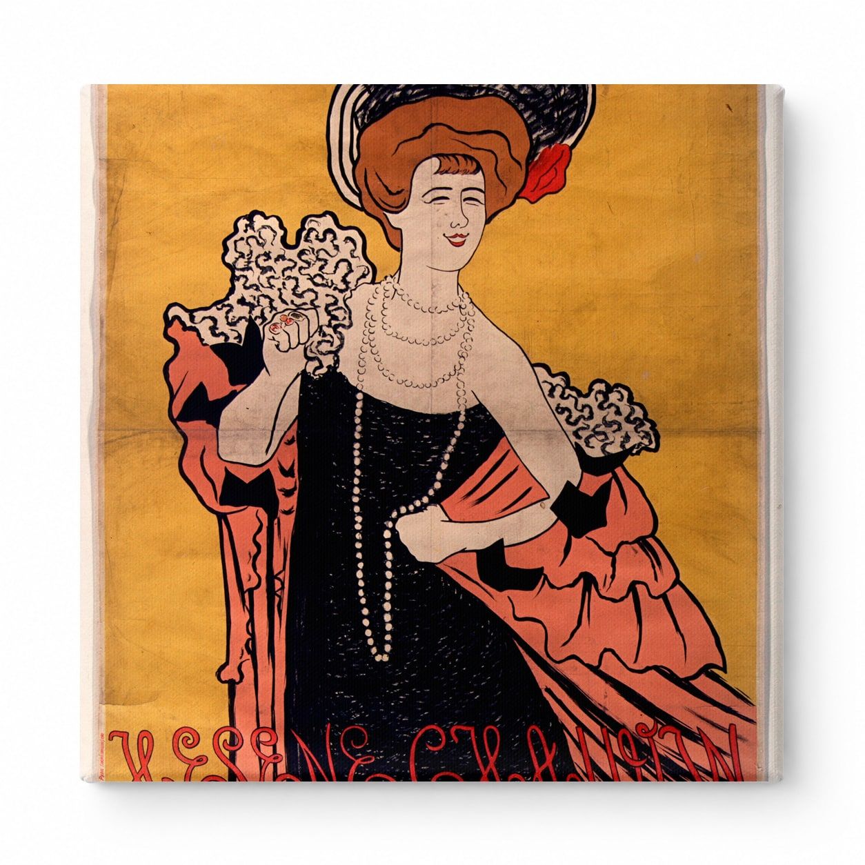 Helene Chauvin 1900 - Belle Époque Vintage Poster Canvas Wall Art
