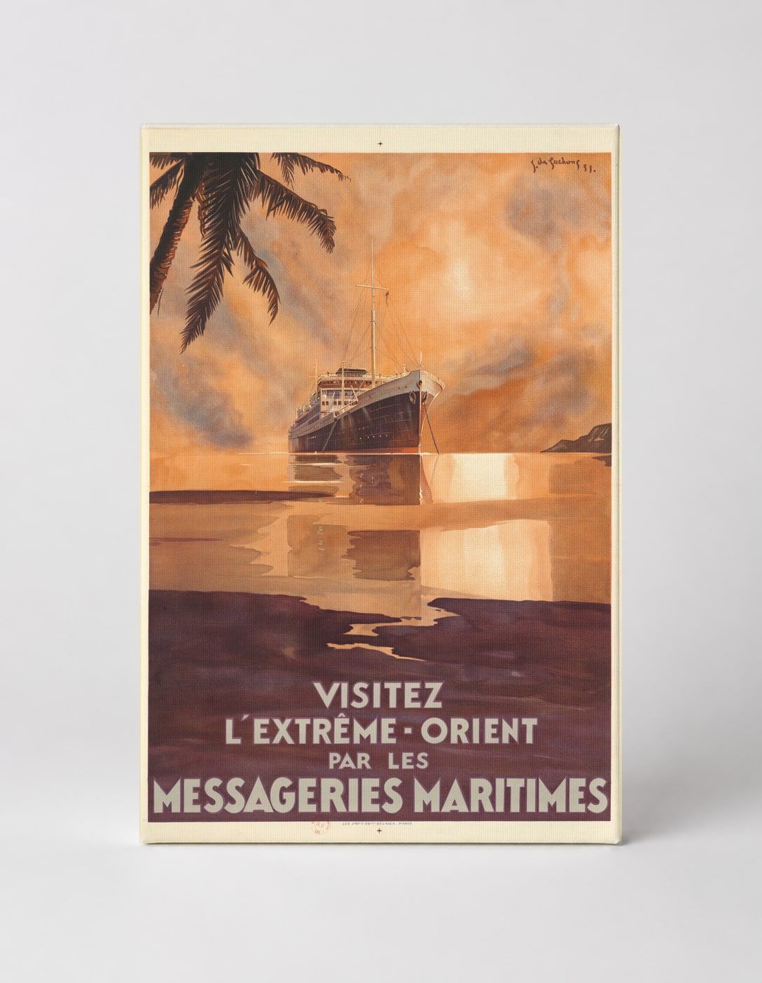 Visitez L'Extrême-Orient Messageries Maritimes 1920s - Vintage Travel Poster Wall Art