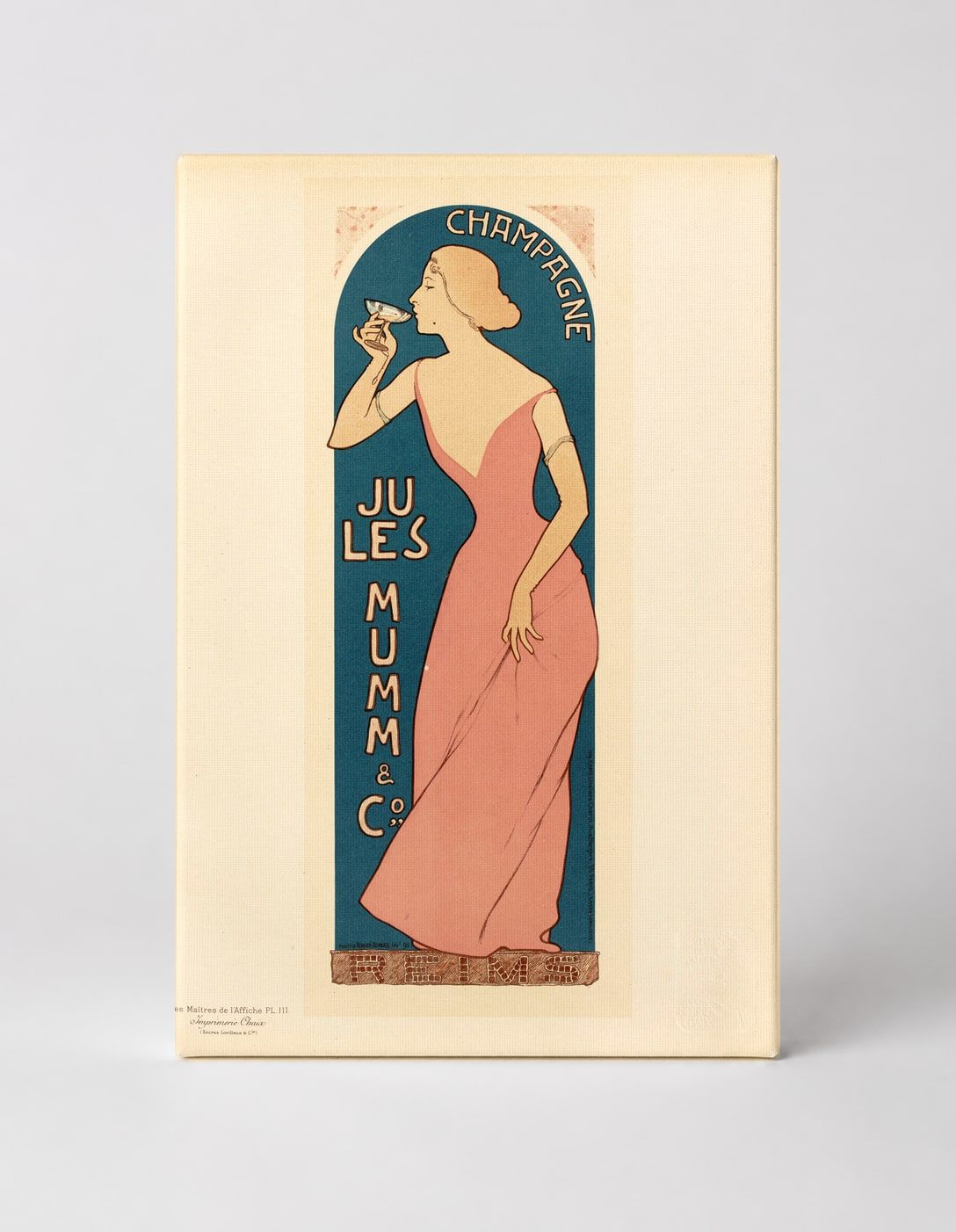Champagne Jules Mumm & Co 1890s - Art Nouveau Vintage Poster Wall Art