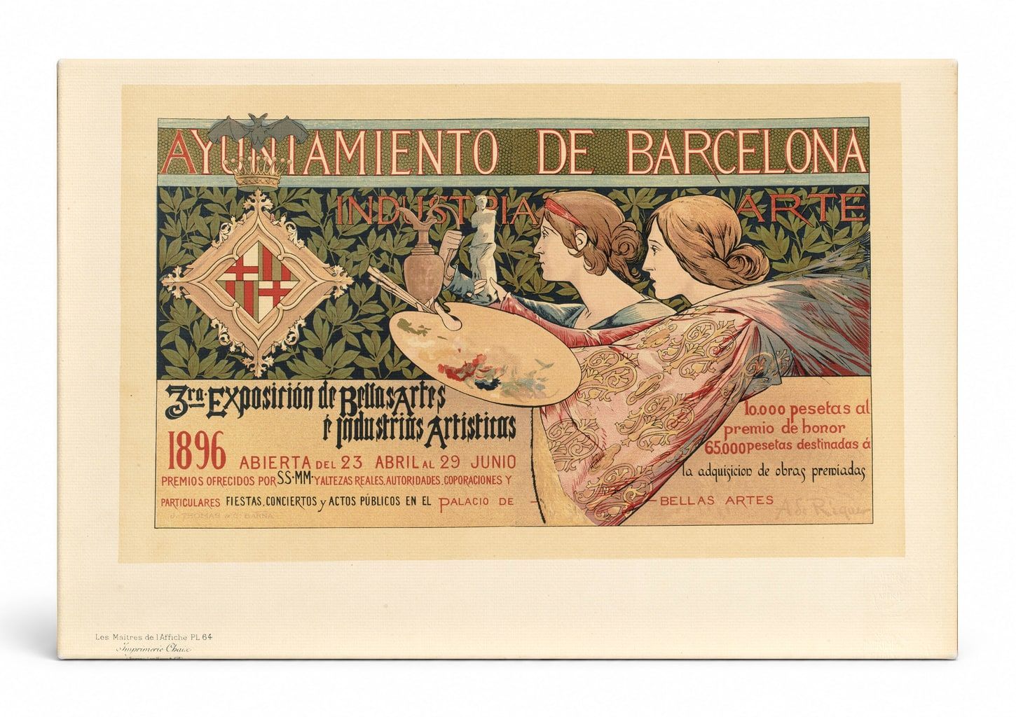 Ayuntamiento de Barcelona 1896 Expo - Art Nouveau Vintage Poster Wall Art