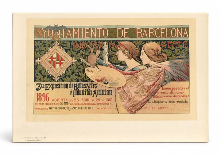 Ayuntamiento de Barcelona 1896 Expo - Art Nouveau Vintage Poster Wall Art