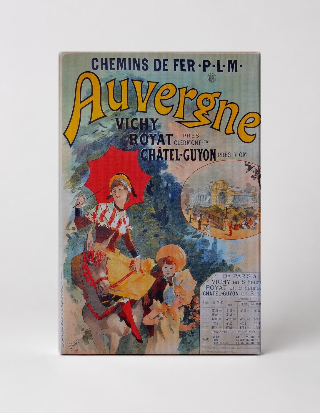 Auvergne Vichy Royat 1890s French Railway Travel Vintage Poster Canvas Wall Art