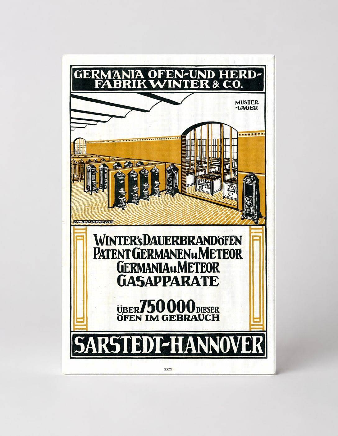 Germania Ofen Winter & Co 1900s German Stove Showroom Vintage Poster Wall Art