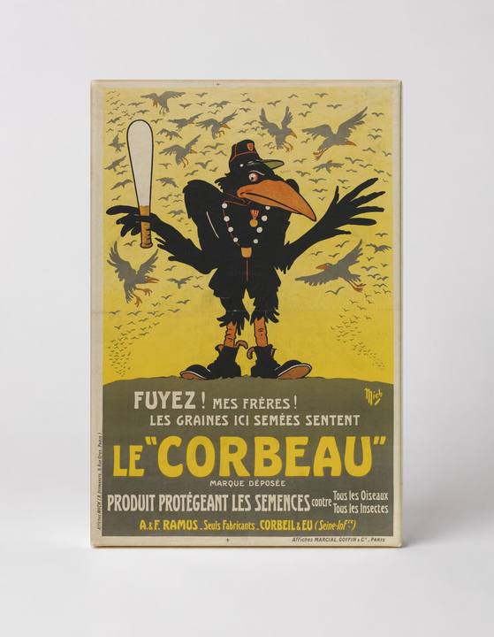 Le Corbeau 1900s French Seed Protector - Vintage Advertising Poster Wall Art