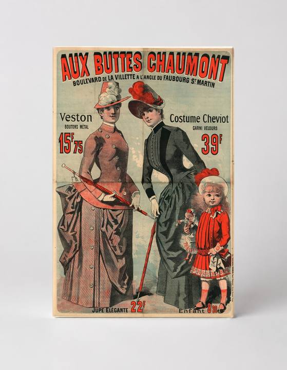 Aux Buttes Chaumont 1890s French Fashion Catalog Vintage Poster Wall Art