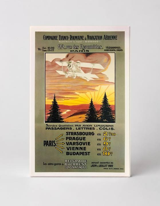 Compagnie Franco-Roumaine 1922 Vintage Aviation Travel Poster Canvas Wall Art