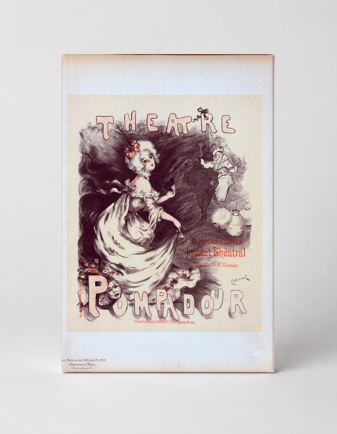Theatre Pompadour 1890s Belle Époque Vintage French Poster Canvas Wall Art