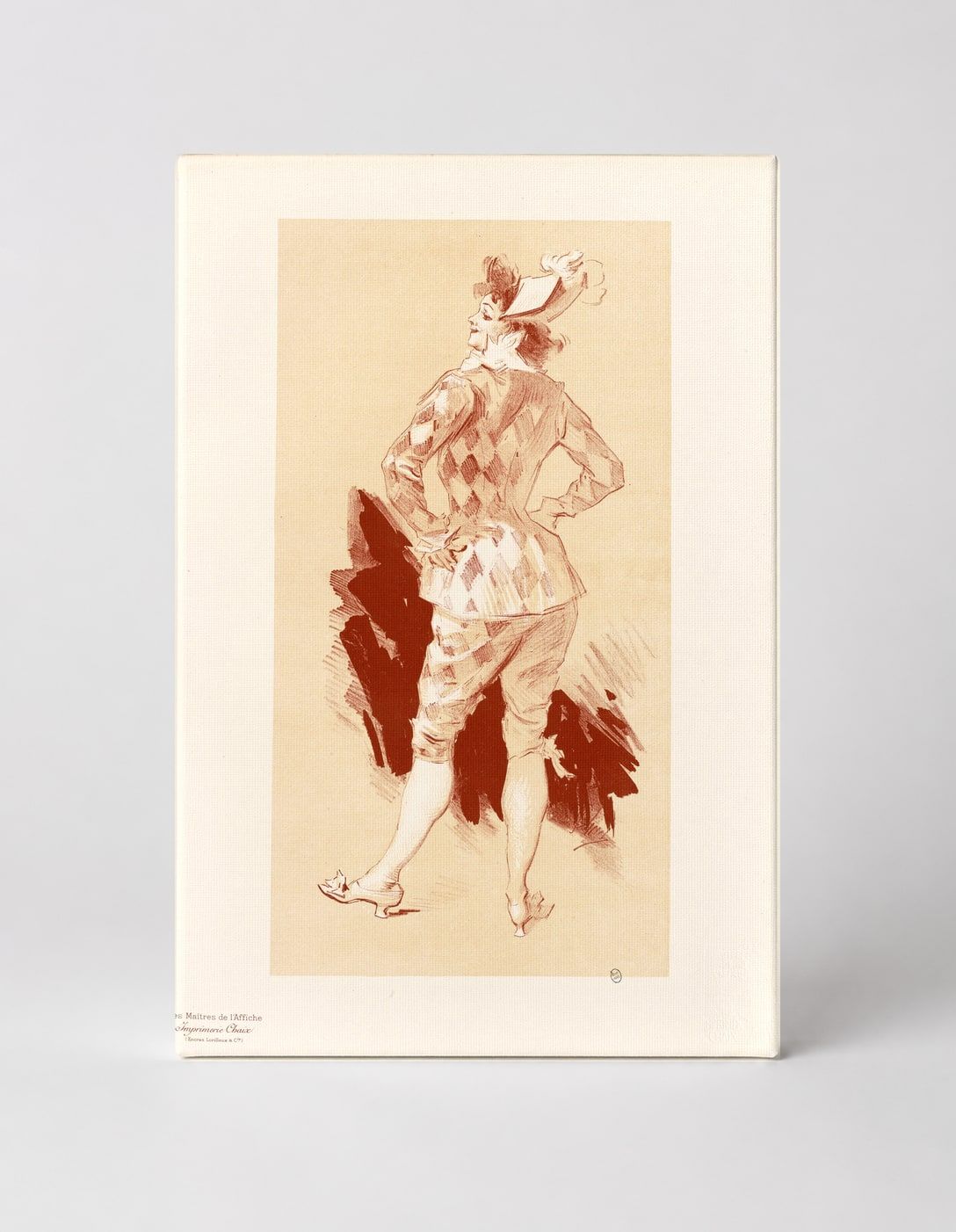 Harlequin Figure Belle Epoque Lithograph - Vintage Poster Canvas Wall Art
