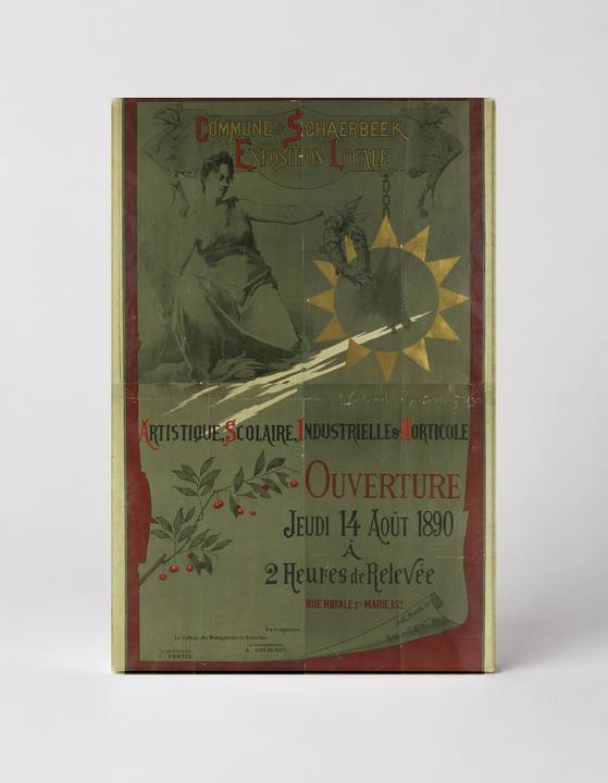 Commune Schaerbeek Exposition 1890 - Belgian Belle Époque Vintage Poster Wall Art