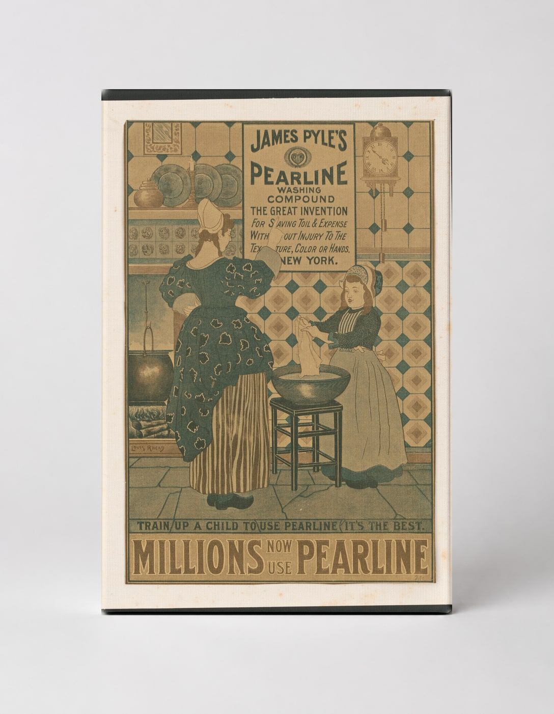 James Pyle's Pearline Washing Compound 1890s - Victorian Advertising Vintage Poster Wall Art