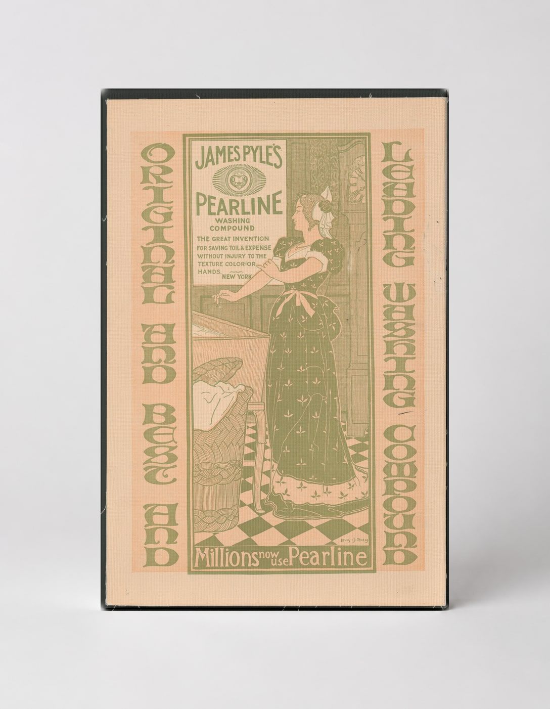 James Pyle's Pearline Washing Compound 1890s - Victorian Advertising Vintage Poster Wall Art