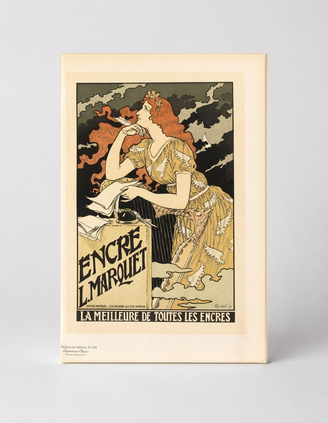 Encre Marquet 1892 - Art Nouveau Vintage Advertising Poster Wall Art