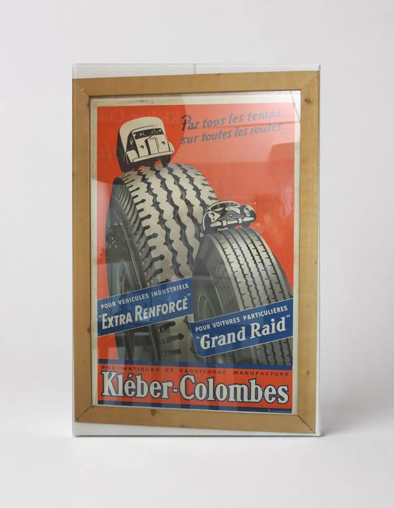Kleber-Colombes Tires 1950s - Vintage French Advertising Poster Wall Art