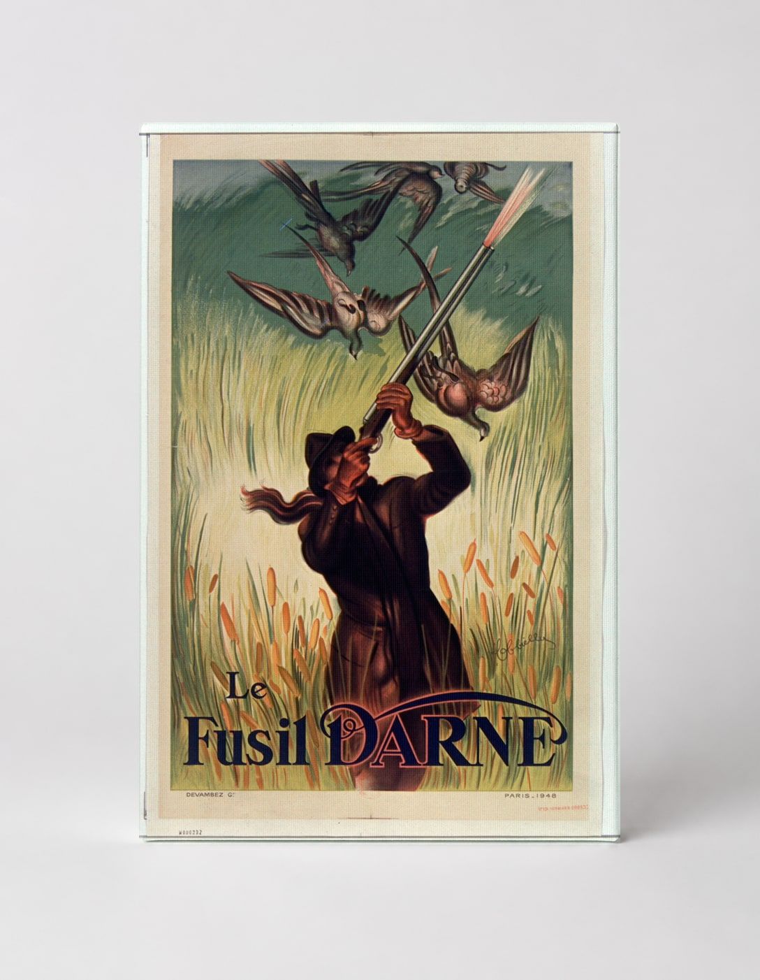 Le Fusil Darne 1948 - Vintage French Hunting Shotgun Advertising Poster