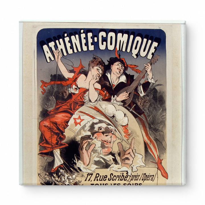 Athénée Comique 1890s French Theatre Vintage Poster Canvas Wall Art