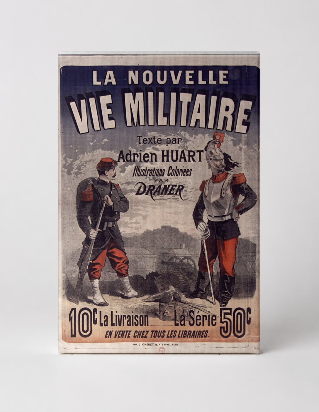 La Nouvelle Vie Militaire 1890s - French Military Vintage Poster Wall Art