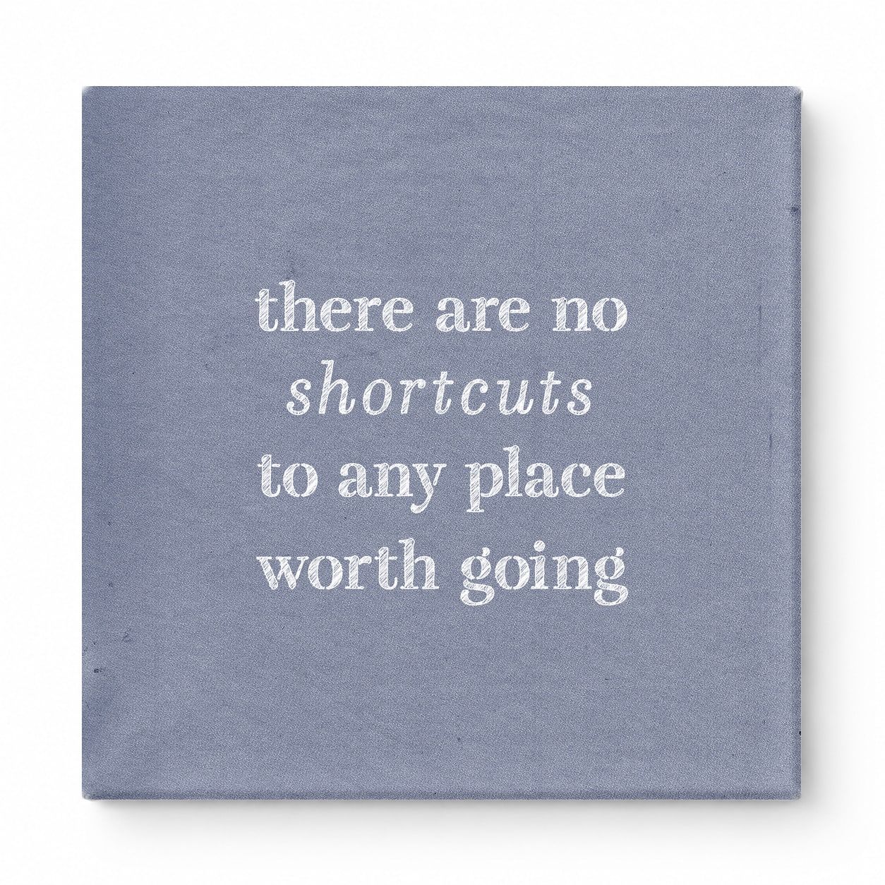 There Are No Shortcuts to Any Place Worth Going — Distressed Chalkboard