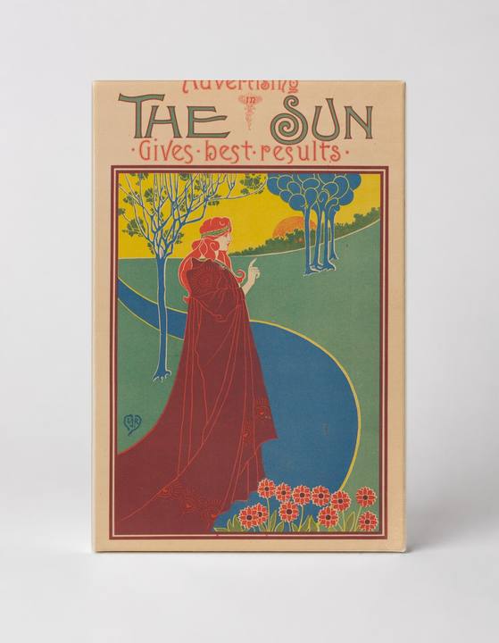Advertising in The Sun Gives Best Results 1890s - Art Nouveau Vintage Poster Wall Art