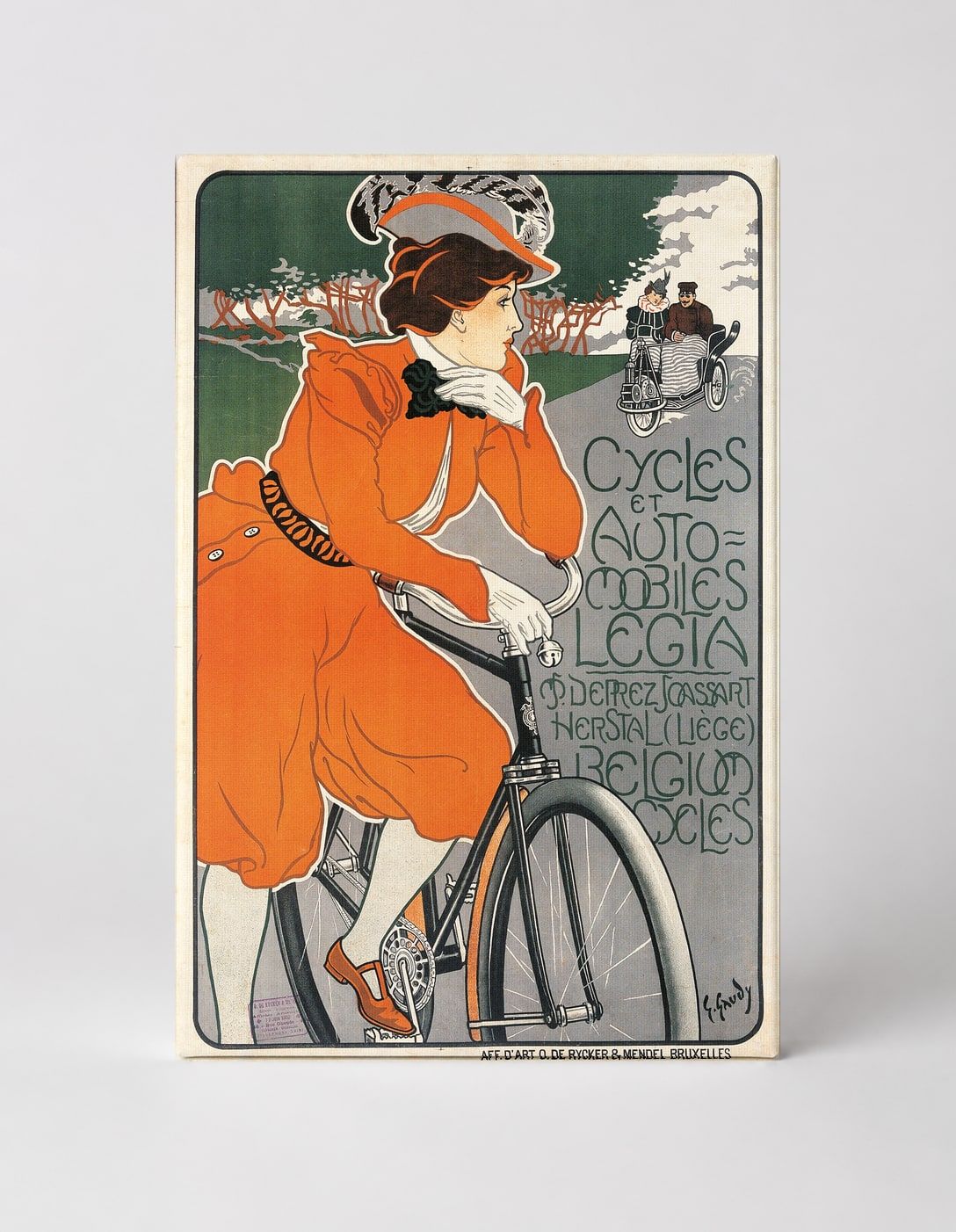 Cycles et Automobiles Legia 1898 - Art Nouveau Vintage Poster Wall Art