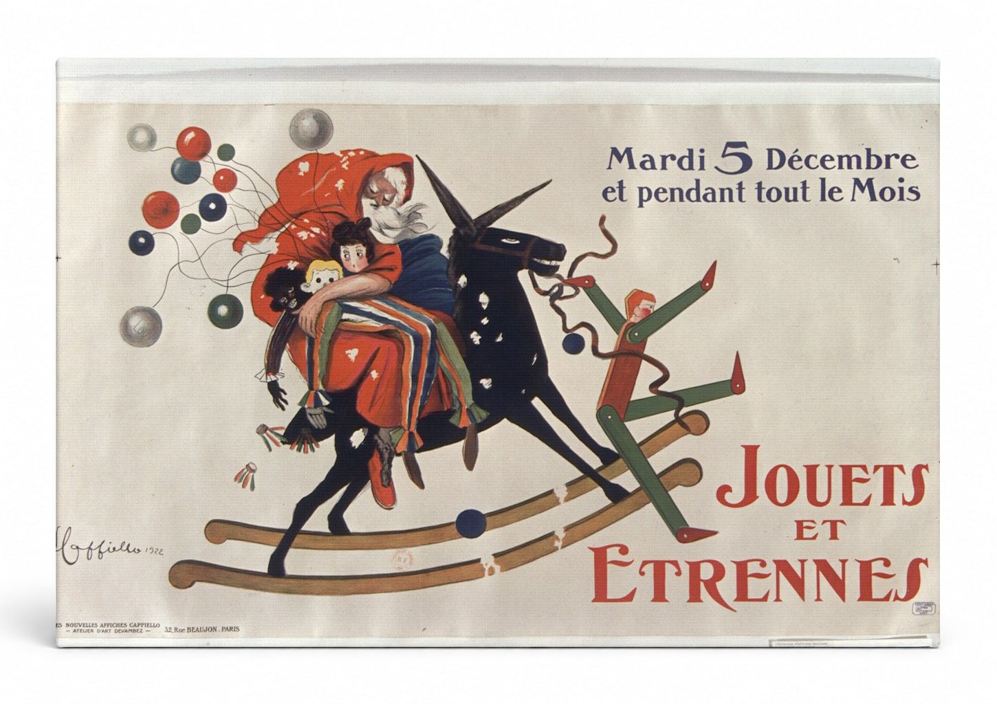 Jouets et Etrennes 1900 - French Christmas Toys Vintage Poster Wall Art