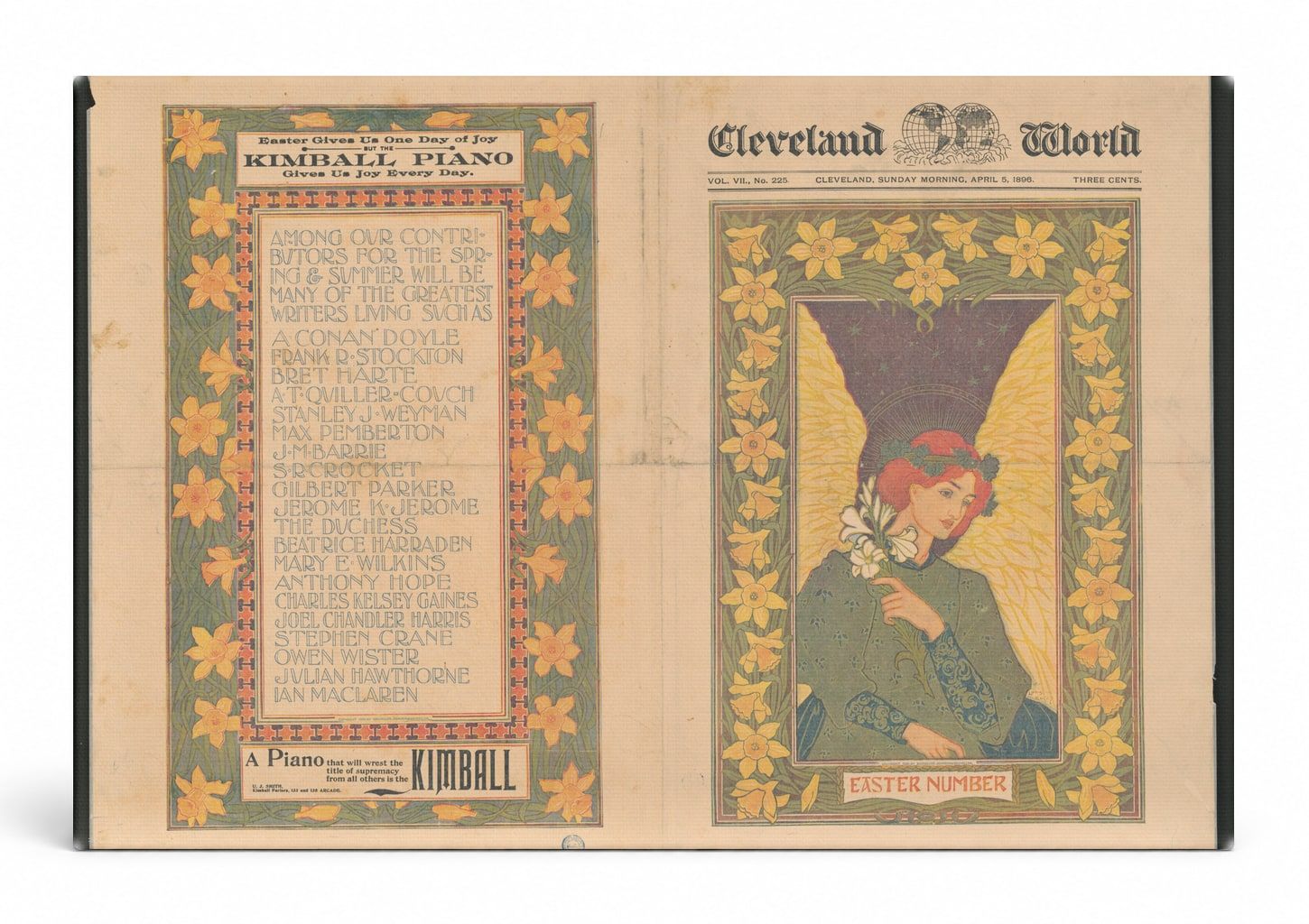 Cleveland World Easter Number 1900 - Art Nouveau Vintage Newspaper Cover Wall Art