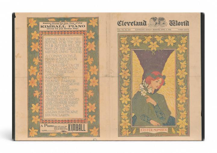 Cleveland World Easter Number 1900 - Art Nouveau Vintage Newspaper Cover Wall Art