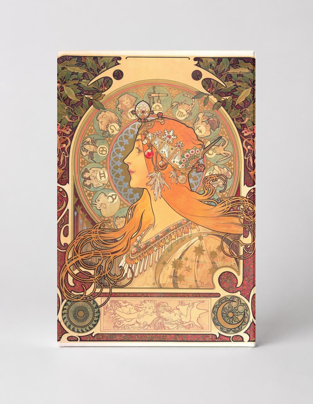 Zodiac 1896 - Art Nouveau Alphonse Mucha Style Vintage Poster Wall Art