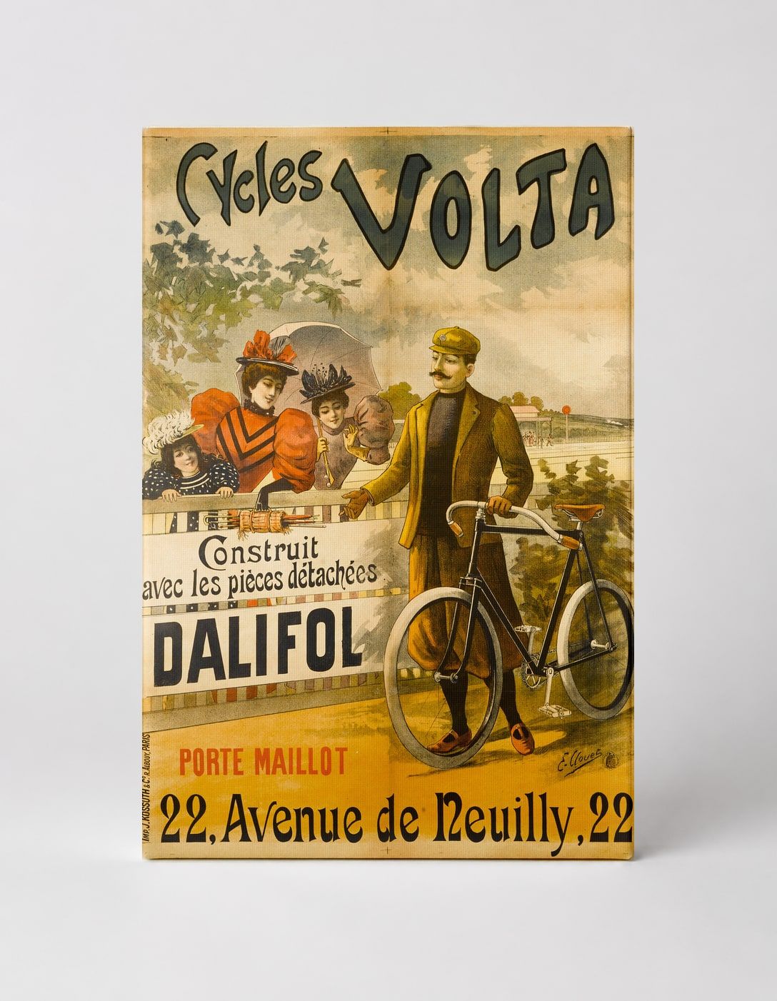 Cycles Volta Dalifol 1900 - Belle Époque French Bicycle Vintage Poster Wall Art