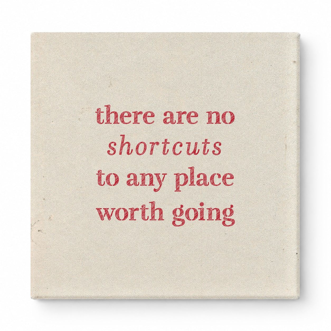 There Are No Shortcuts to Any Place Worth Going — Distressed Chalkboard