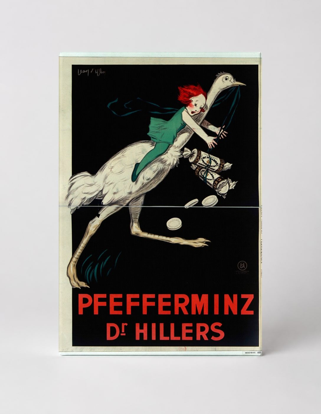 Pfefferminz Dr. Hillers 1900s - Vintage Advertising Poster Canvas Wall Art