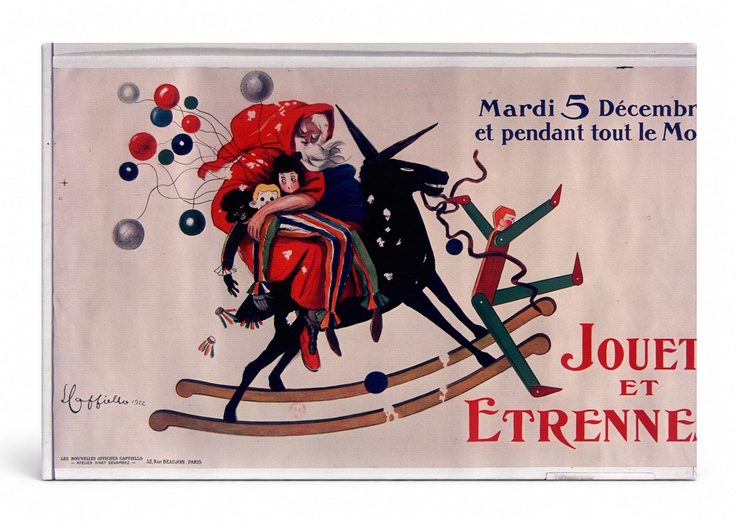 Jouets et Etrennes 1922 - French Christmas Toy Sale Vintage Poster Wall Art