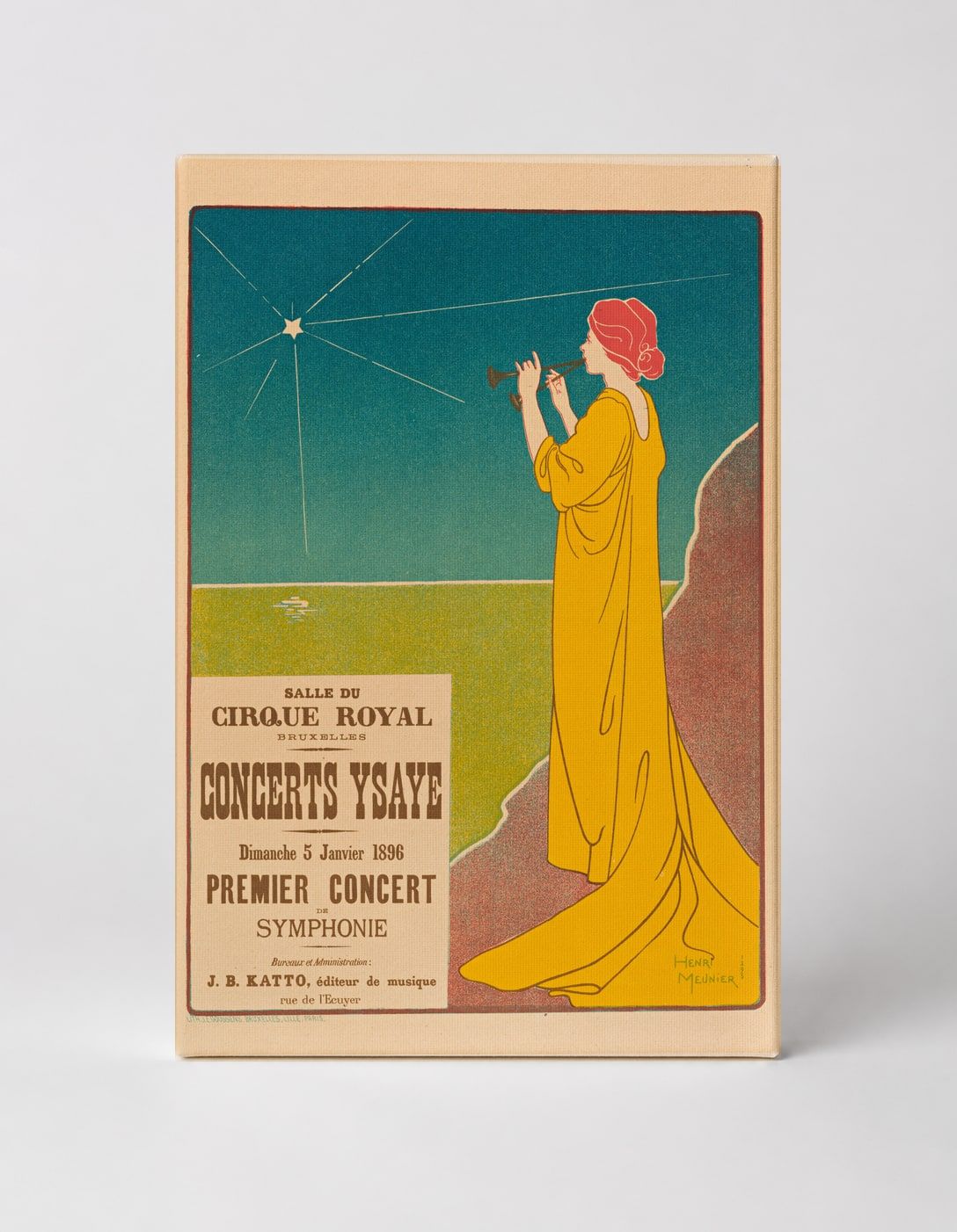 Concerts Ysaye 1896 Brussels - Art Nouveau Vintage Poster Wall Art