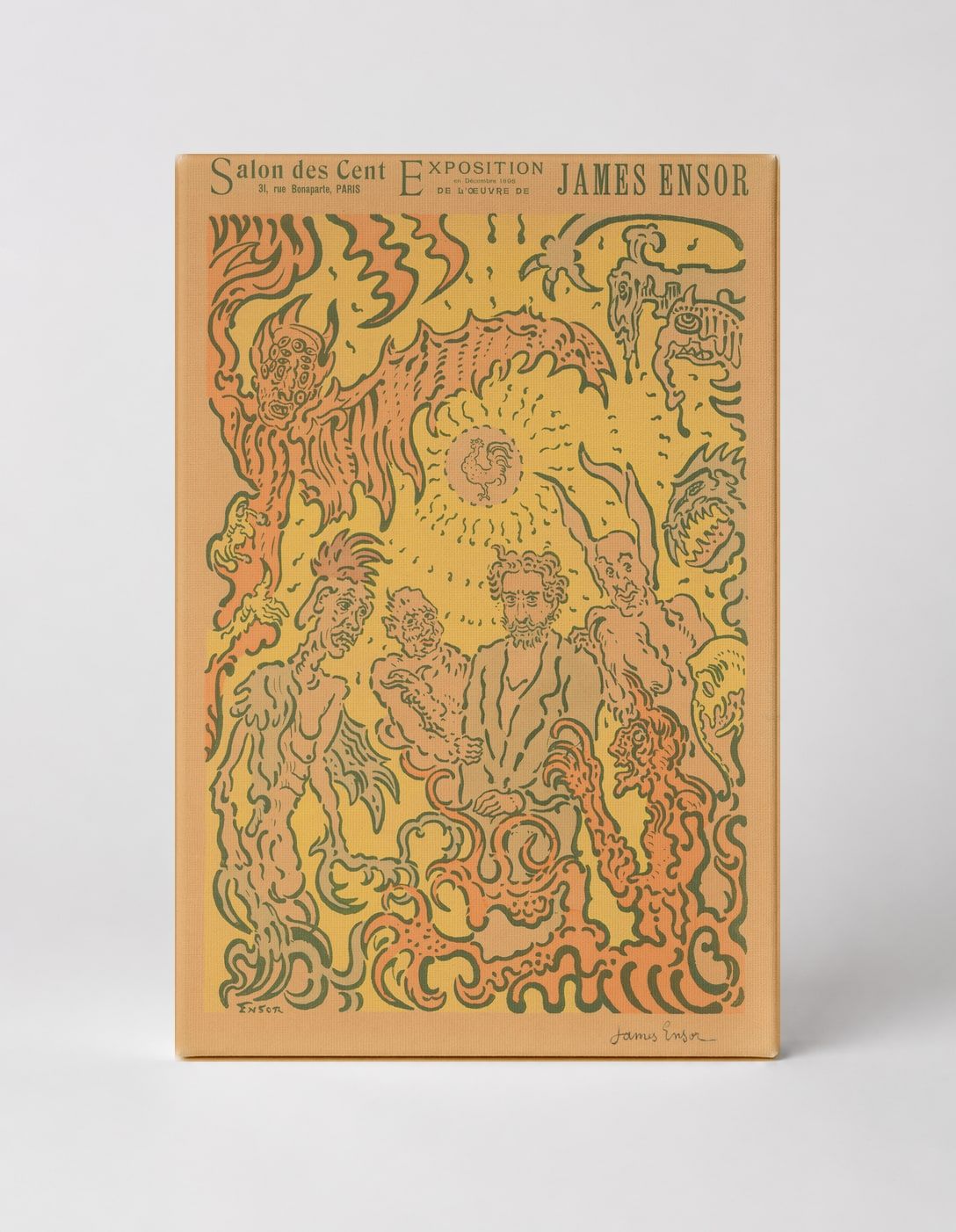 Salon des Cent James Ensor 1898 - Symbolist Vintage Exhibition Poster Wall Art