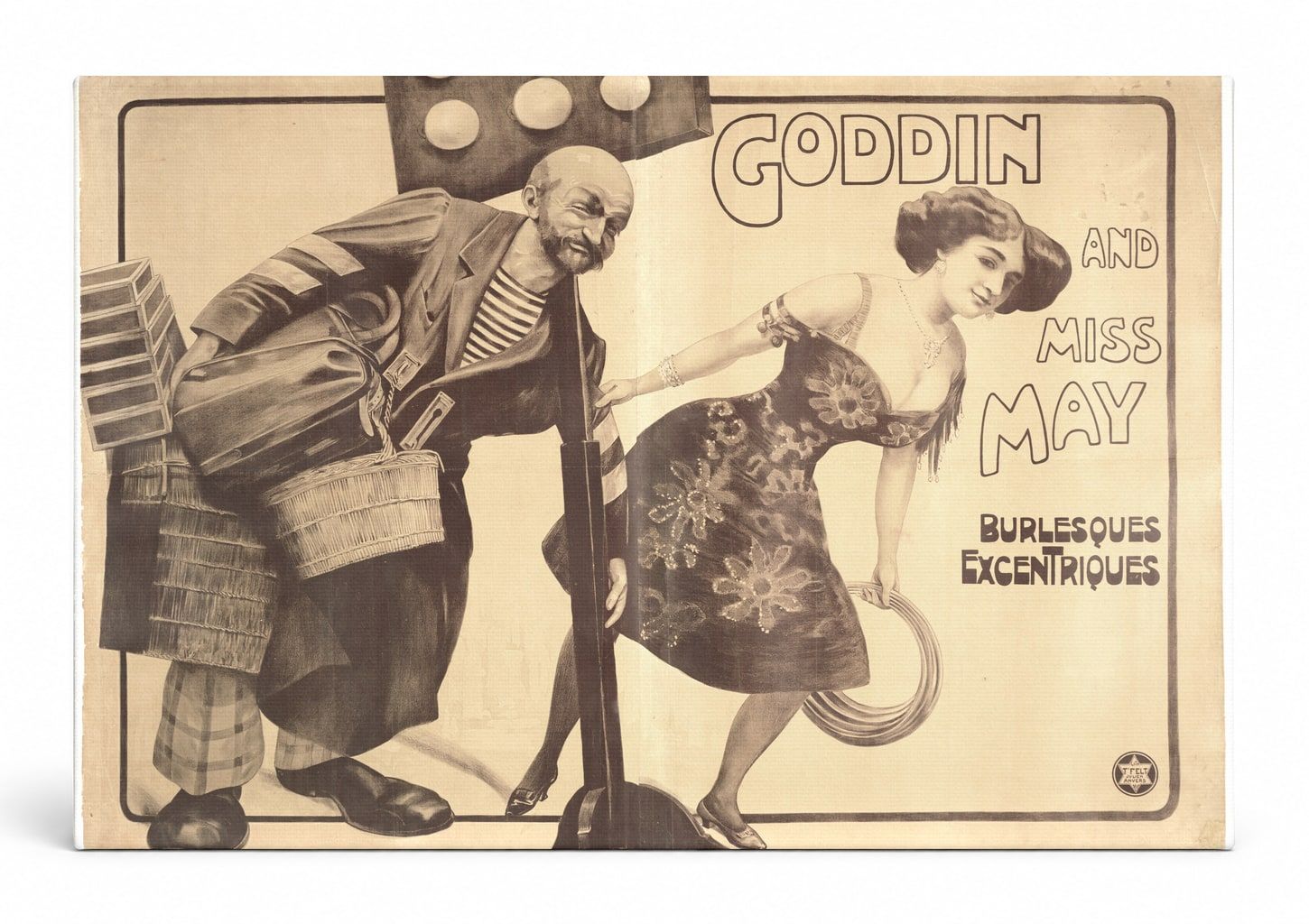 Goddin and Miss May Burlesques Excentriques - Vintage Theatre Poster Wall Art
