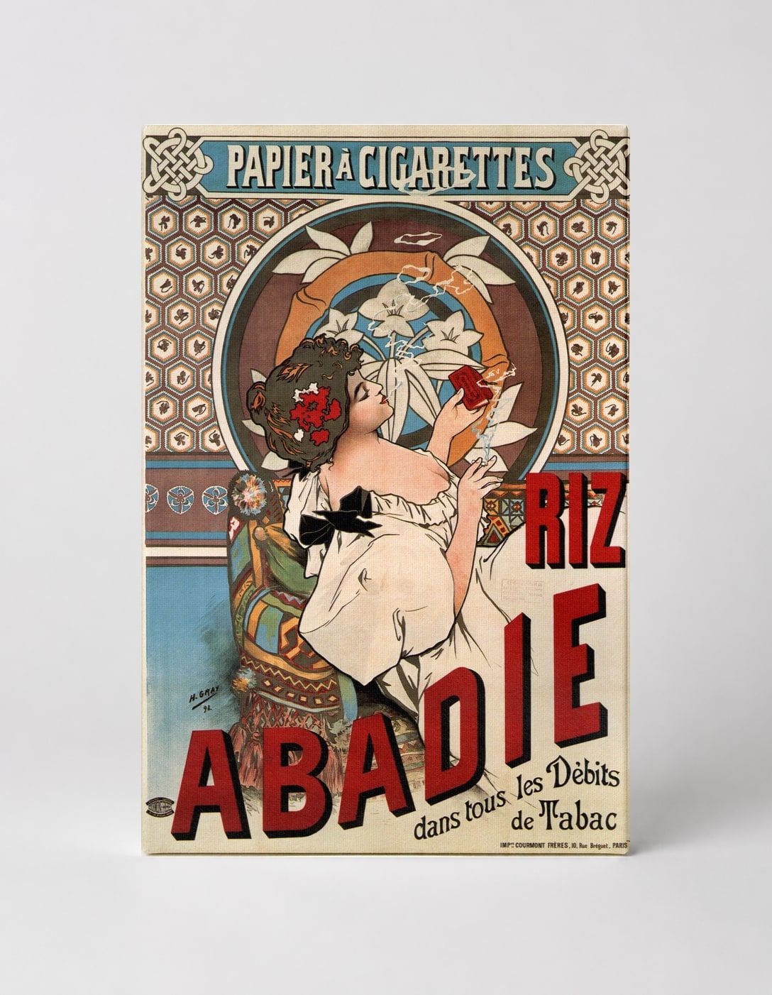 Abadie Cigarette Papers 1896 - Art Nouveau Vintage Poster Wall Art