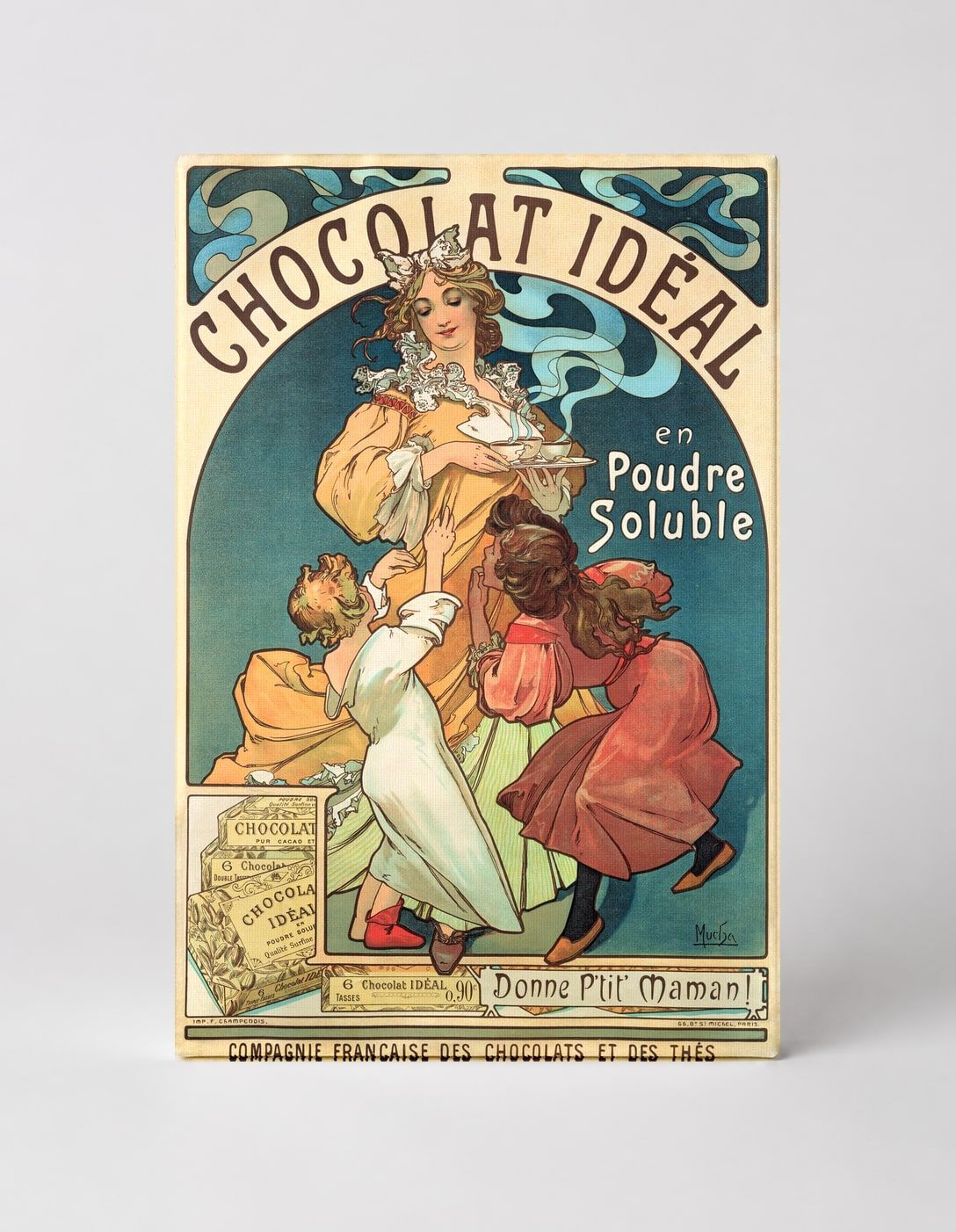 Chocolat Idéal 1897 - Art Nouveau Vintage Poster Canvas Wall Art