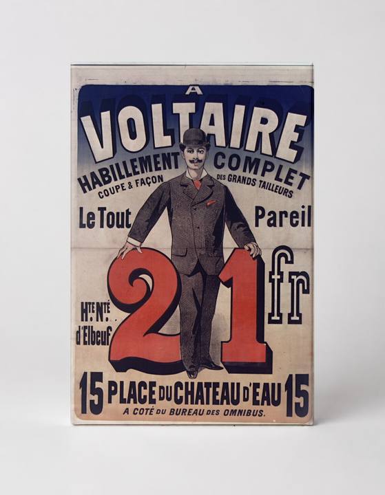 Voltaire Habillement Complet 1890s - French Fashion Vintage Poster Wall Art