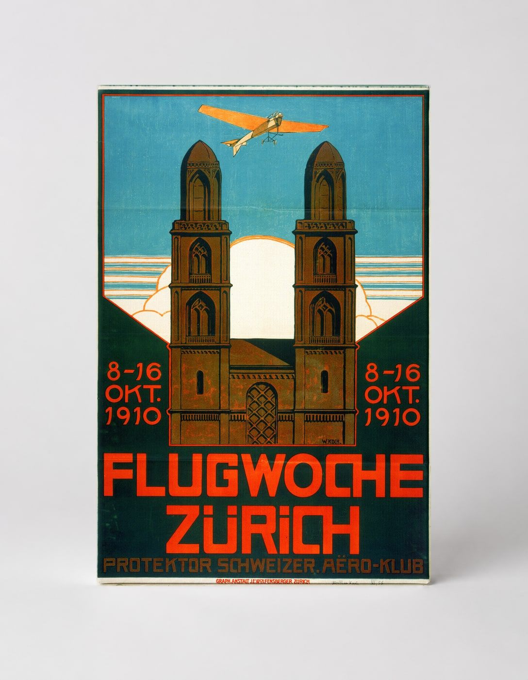Flugwoche Zürich 1910 - Vintage Aviation Event Poster Canvas Wall Art