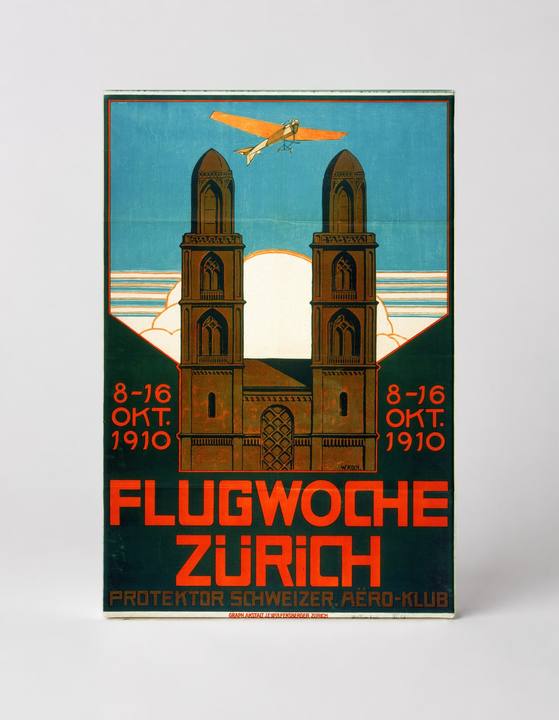 Flugwoche Zürich 1910 - Vintage Aviation Event Poster Canvas Wall Art
