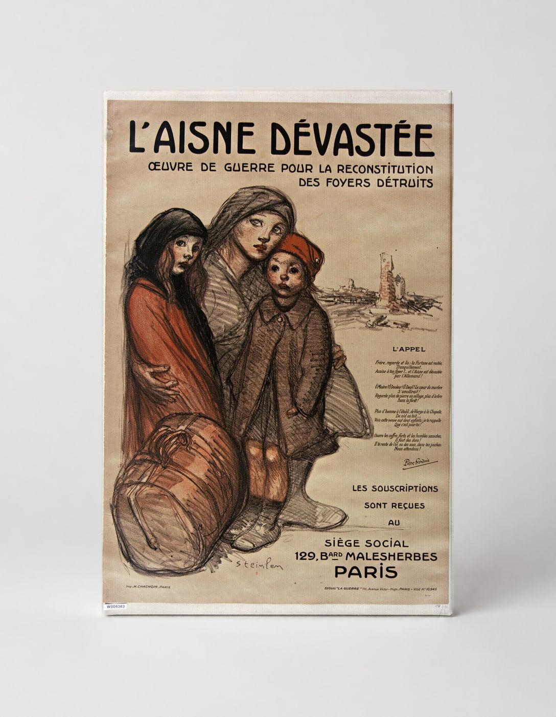L'Aisne Dévastée 1919 - WWI French Humanitarian Vintage Poster Wall Art