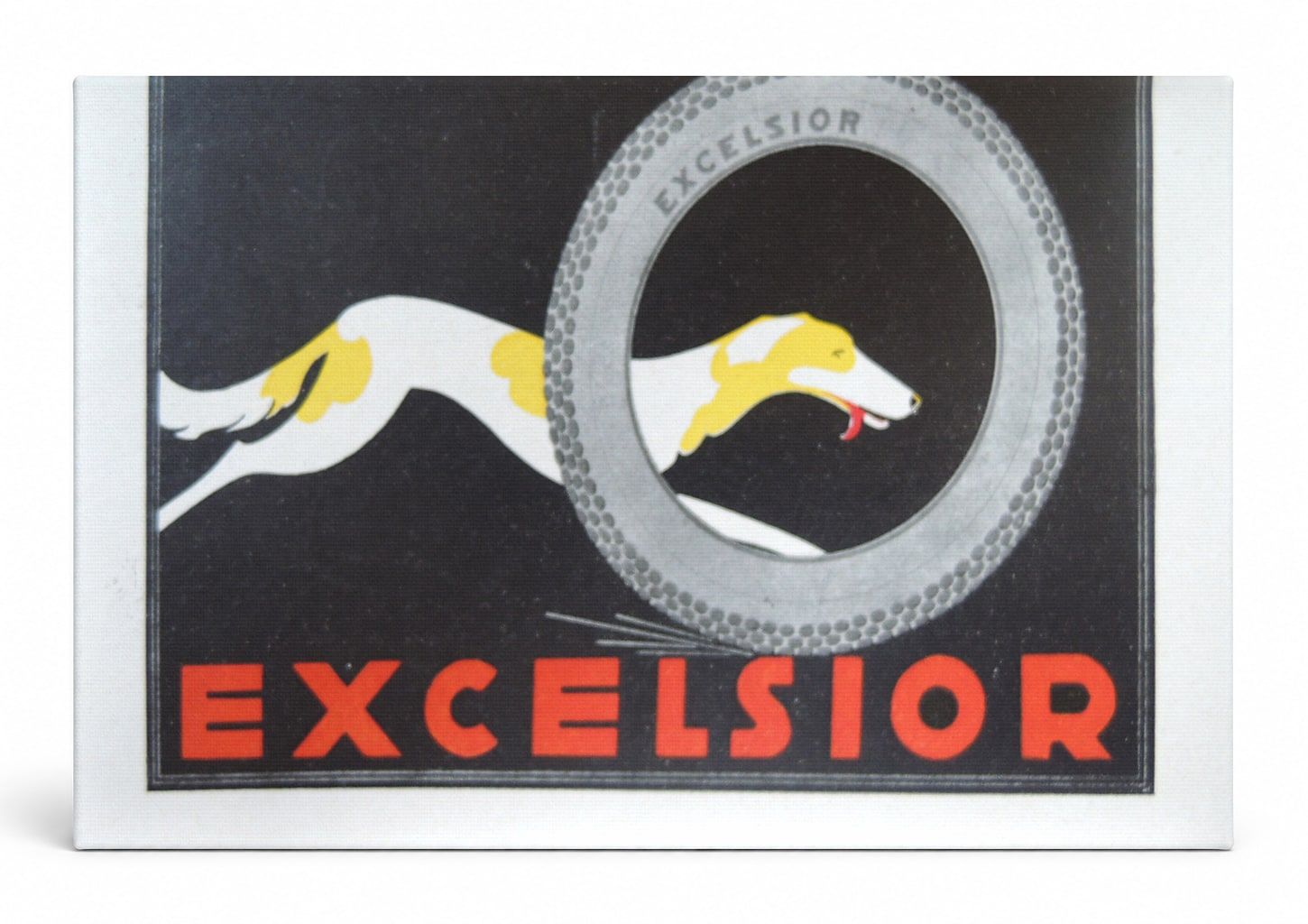 Excelsior Tires Greyhound 1920s - Art Deco Vintage Poster Wall Art