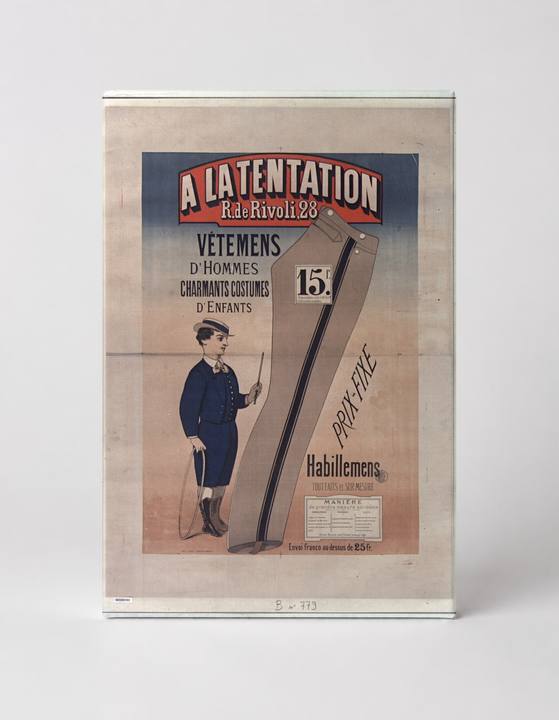 A La Tentation 1880s French Clothing Store Vintage Poster Wall Art