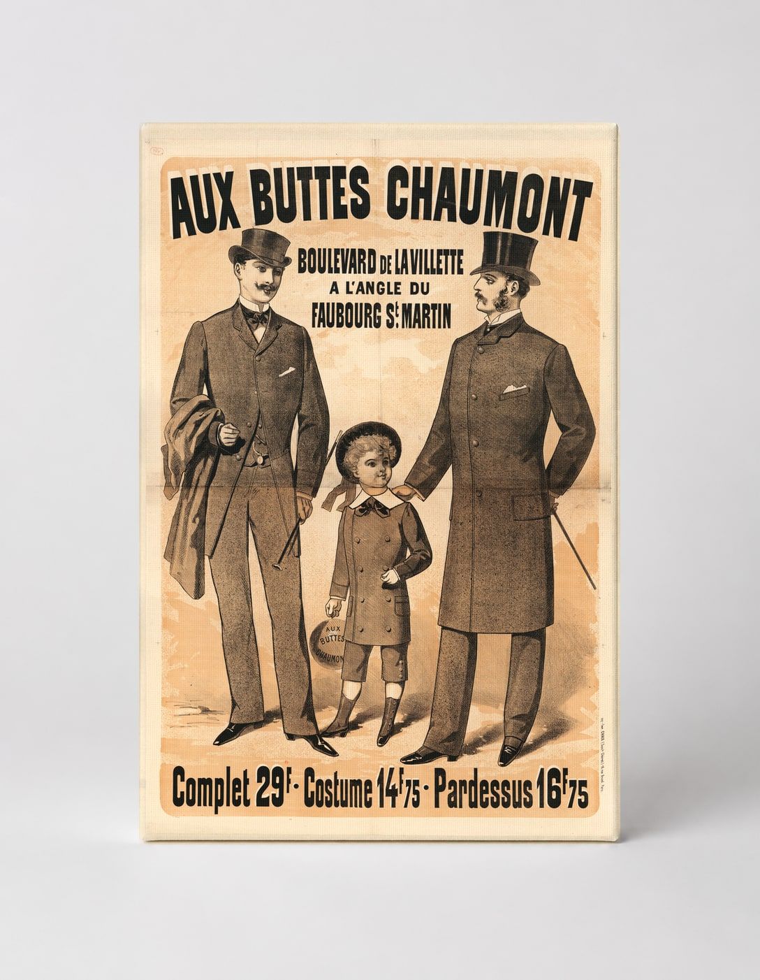 Aux Buttes Chaumont 1880s French Fashion - Vintage Lithograph Poster Wall Art
