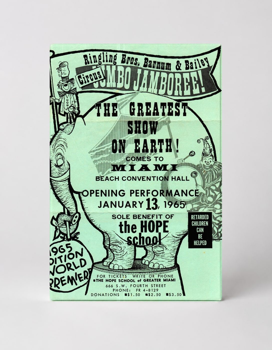 Ringling Bros Barnum Bailey Jumbo Jamboree 1965 - Vintage Circus Poster Wall Art
