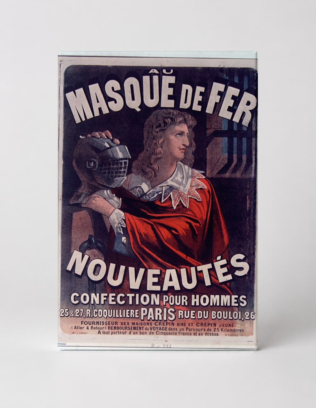Au Masque de Fer Nouveautés 1890s - French Victorian Vintage Poster Wall Art